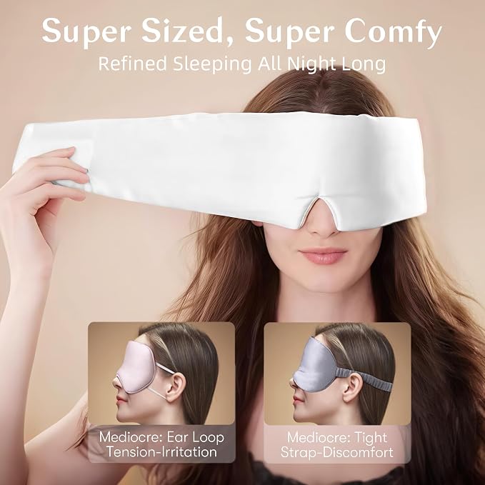 Silk Sleep Mask for Women and Men, Side Sleeper, 22 Momme Pure Mulberry Silk - Image 2