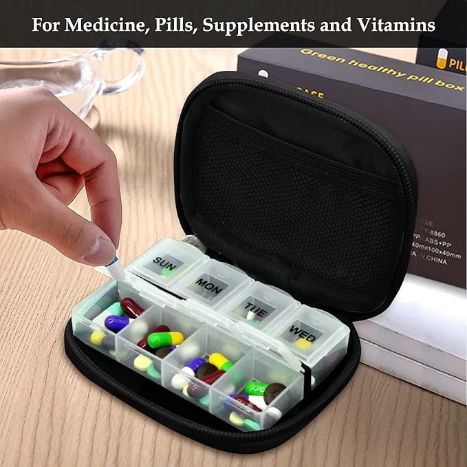 Serfeymi Weekly Travel Pill Organizer Pill Case - Image 5