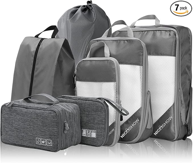 7 Set Compression Packing Cubes by NICOSHOW