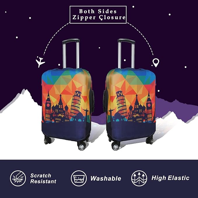 Explore Land Travel Luggage Cover Suitcase Protector Fits 27-30 Inch Case - Image 2
