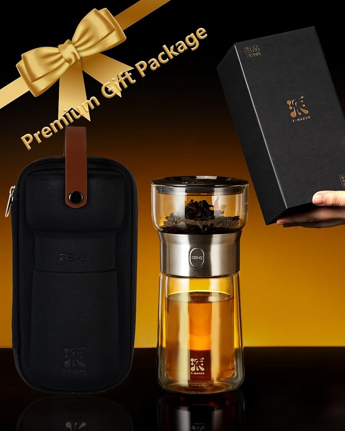 ZENS Modern Glass Tea Infuser Teapot, Smart One Touch Tea Maker - Image 9