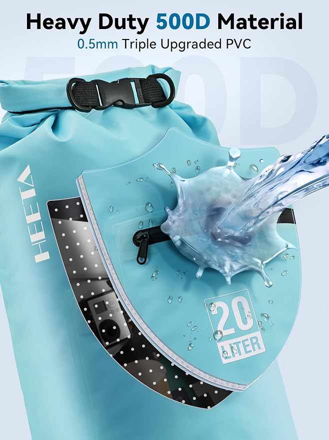 HEETA Waterproof Dry Bag with Front Zippered Pocket - Image 4