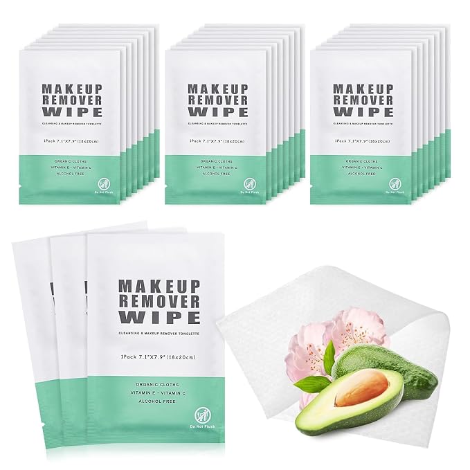 200 Individual Makeup Remover Wipes, Makeup Remover Wipes Individually Wrapped by Gisdo