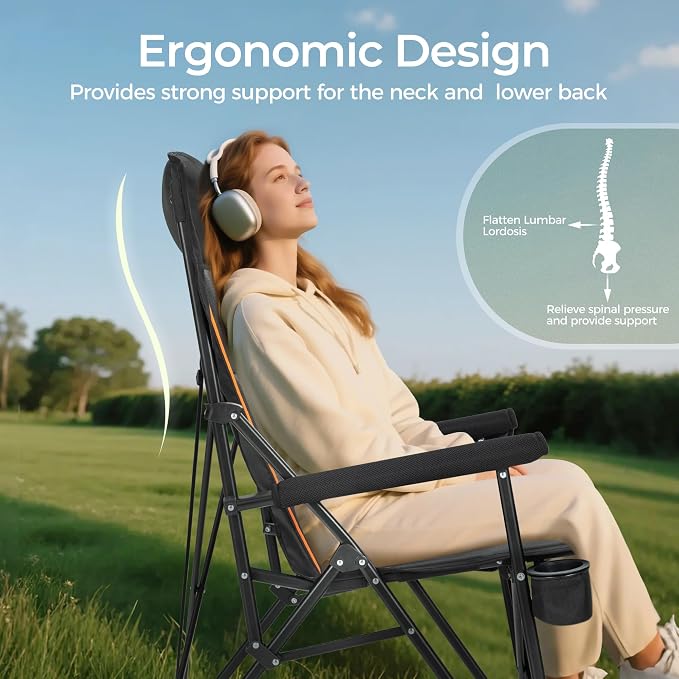 ALPHA CAMP Heavy Duty High Back Camping Chairs - Image 6
