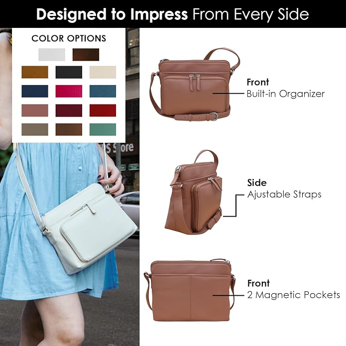 ili New York Genuine Leather Crossbody Bags - Image 3