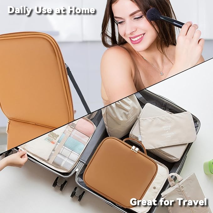 Travel Makeup Bag with LED Mirror and 10x magnifying glass with 3 Lighted - Image 6