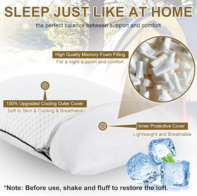 Ivellow Travel Pillow Cooling Camping Pillow - Image 3