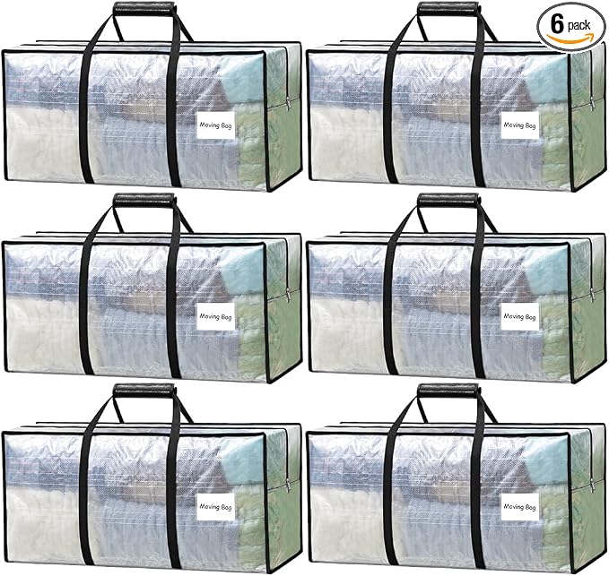 6 Pack Heavy Duty Moving Bags by VISVEIL