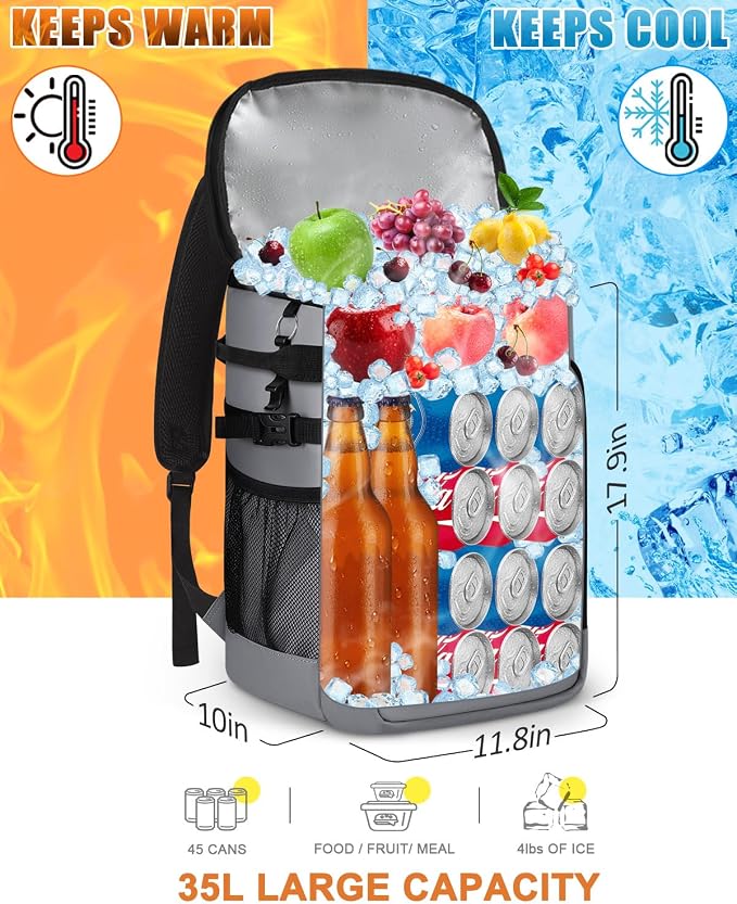 Capolo 36/45 Cans Cooler Backpack Insulated Waterproof - Image 6