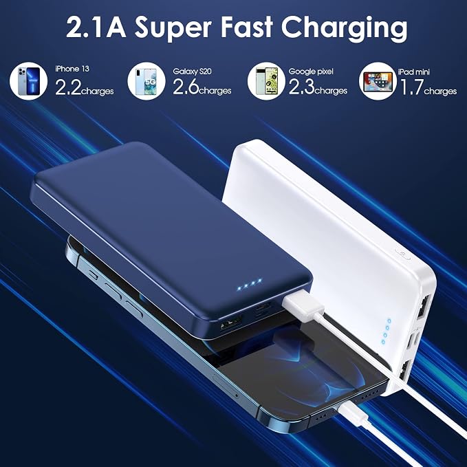 Portable Charger Power Bank 10000mAh, Ultra Slim Compact External Battery Pack - Image 2