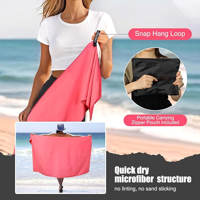 Quick Dry Travel Towel, 3 Sizes 1 Pack Camping Microfiber Towel, Lightweight - Image 6