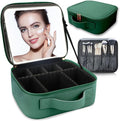 Makeup Bag with Led Mirror, Travel Makeup Organizer with 3 Color Setting by SUILU