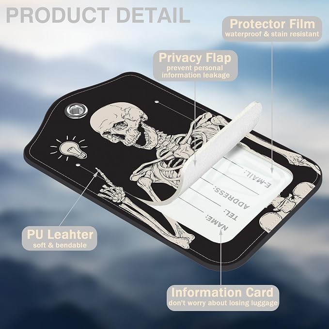 2 Pcs Human Skeleton Luggage Tags - Image 3