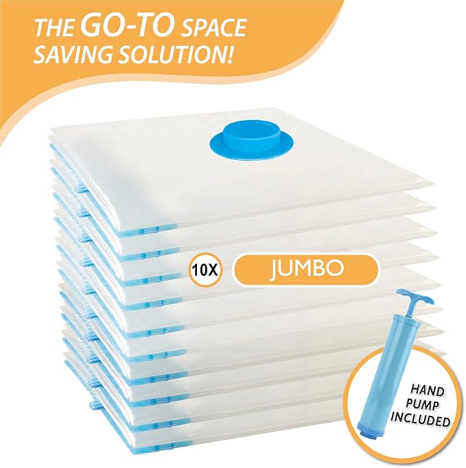 10 Jumbo Vacuum Storage Bags, Space Saver Bags Compression Storage Bags - Image 4