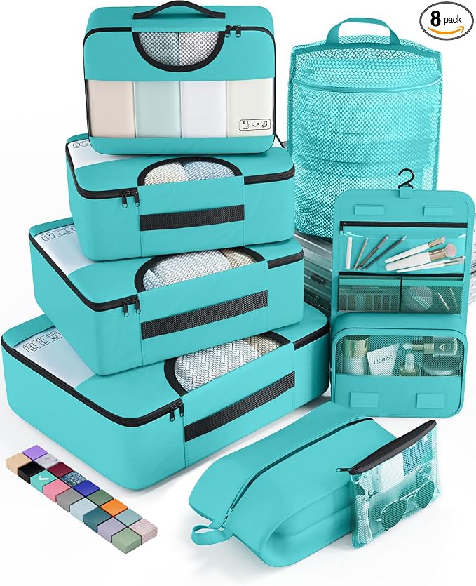 Veken 8 Set Packing Cubes for Kids & Toddler, Airplane Travel Essentials by Veken