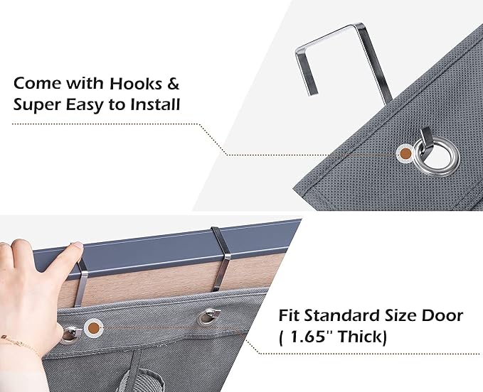 2 Pack Minimalist Black Over The Door Hanging Closet Shoe Holder Organizer - Image 5