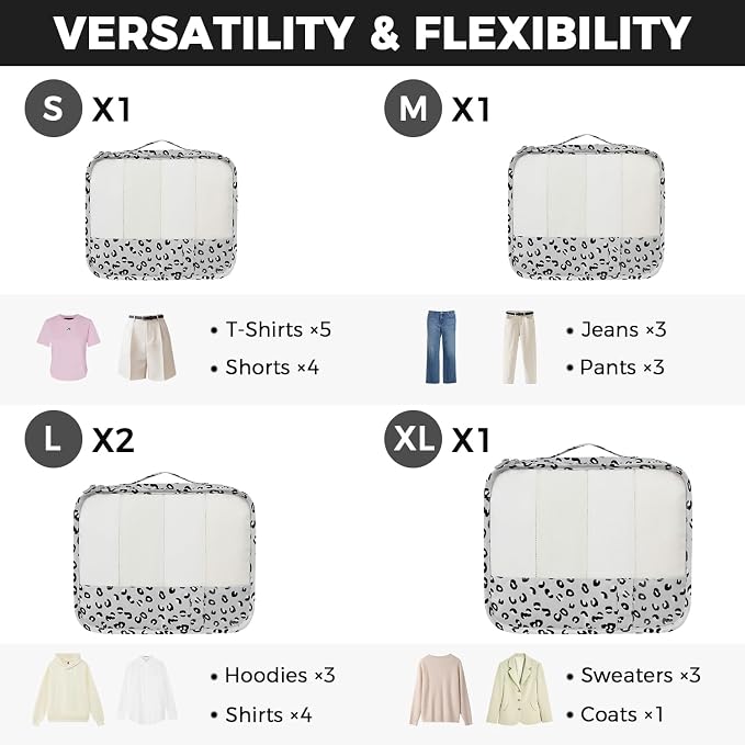 BAGAIL 9 Set Packing Cubes Luggage Packing Organizers - Image 2