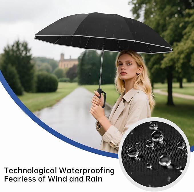 Portable Travel Umbrella, and windproof, reverse folding umbrella - Image 2