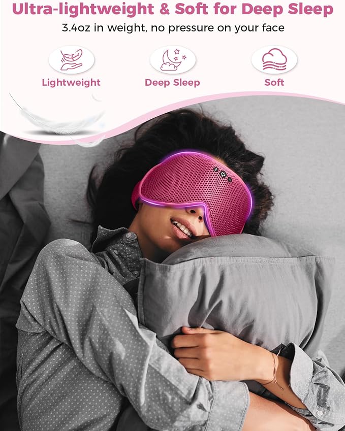 3D Contoured Sleep Mask with Bluetooth Headphones, Eye Masks - Image 3