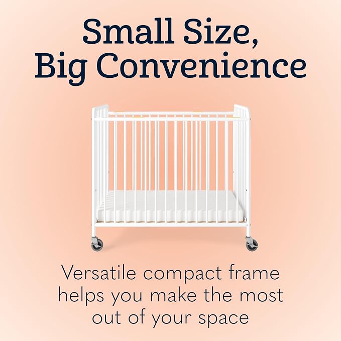 Foundations Chelsea Clearview Metal Compact Daycare Crib, Compact Mini Size - Image 5