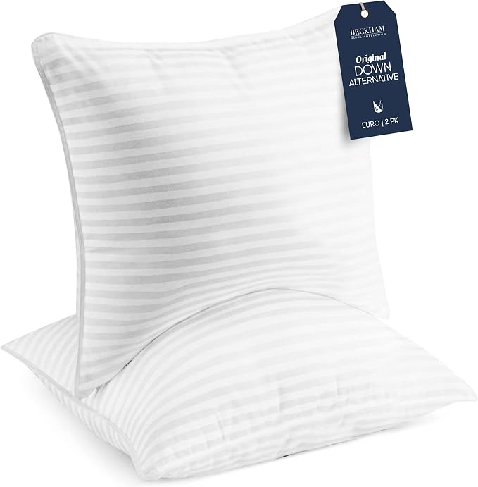 Beckham Hotel Collection Euro Size Throw Pillows, 26 x 26 Down Alternative by BeckhamHotelCollection