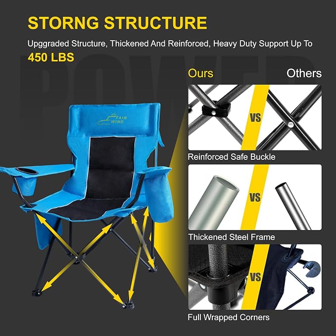 FAIR WIND Oversized Padded Camping Chair - Image 5