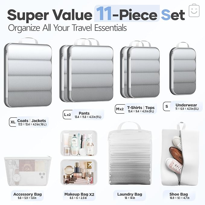 Veken 11 Set Compression Packing Cubes - Image 2