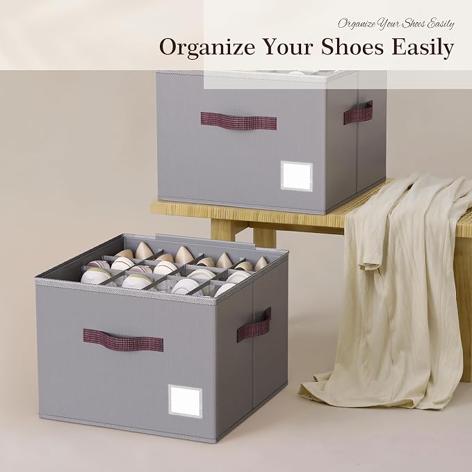 Criusia Shoe Organizer for Closet, 4 Pack Shoe Organizer - Image 7