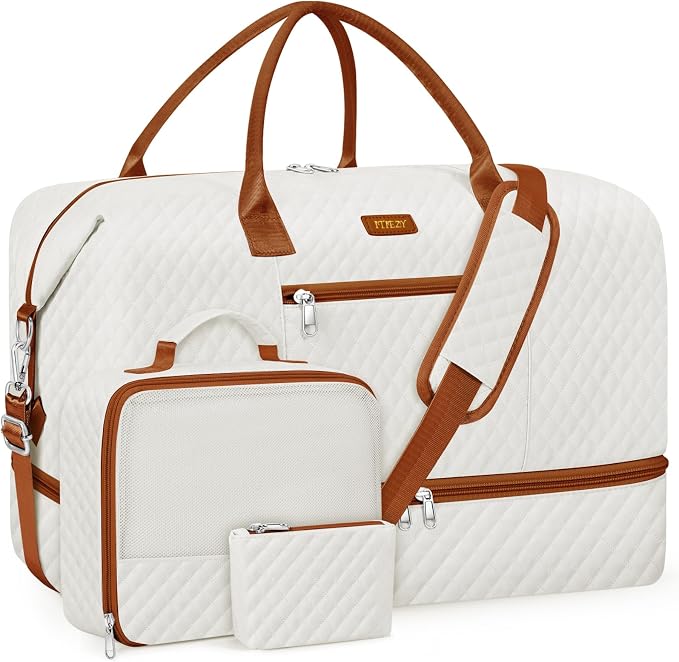 Weekender Bag for Women, Travel Duffel Bag Carry On Overnight Bag by ITIEZY