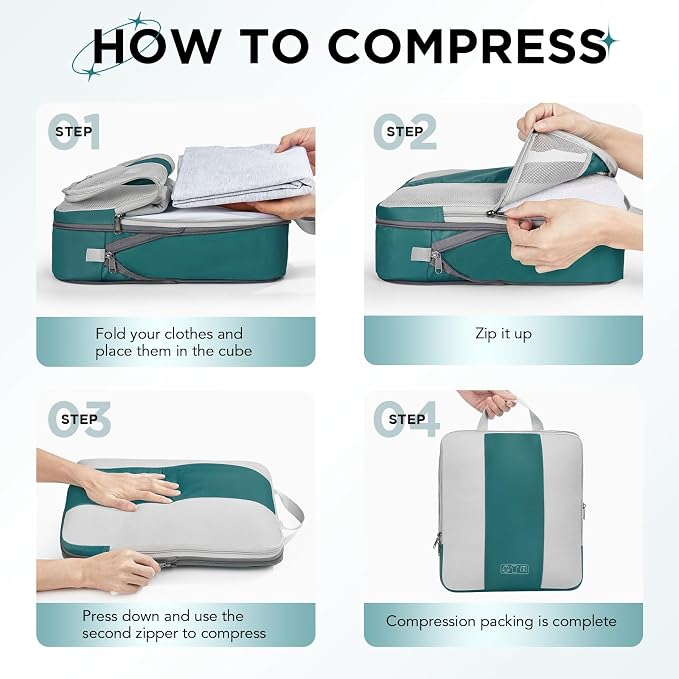8 Set Compression Packing Cubes - Image 3