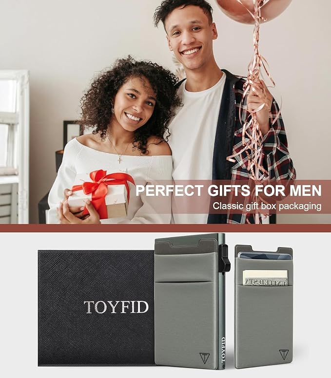 Slim Wallet for Men and Women, Pop Up Credit Card Wallet Metal Minimalist Cards - Image 7