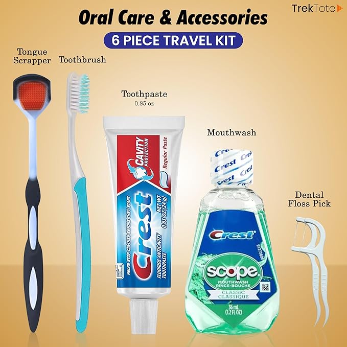 Trektote 6-Piece Travel Size Toothbrush and Toothpaste Set - Image 2