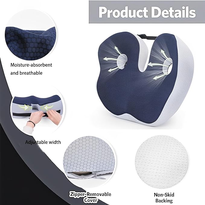 Seat Cushion, Seat Cushion for Sit Bone and Back Pain Relief, Posture Support - Image 2