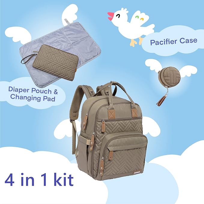 iniuniu Diaper Bag Backpack, 4 in 1 kit Large Unisex Baby Bags - Image 2