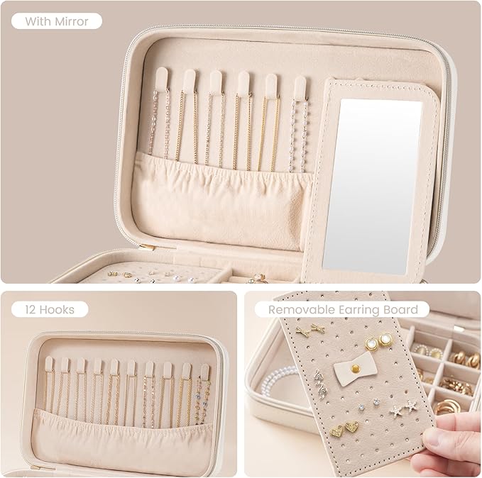 Lolalet Travel Jewelry Case for Women, Travel Jewelry Organizer Box - Image 5