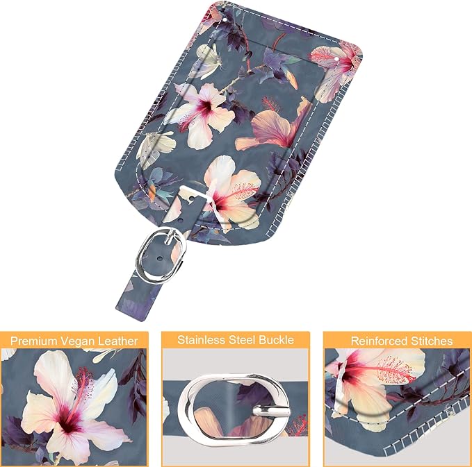 FINTIE 2 Pack Luggage Tags, Leather Name ID Labels - Image 2