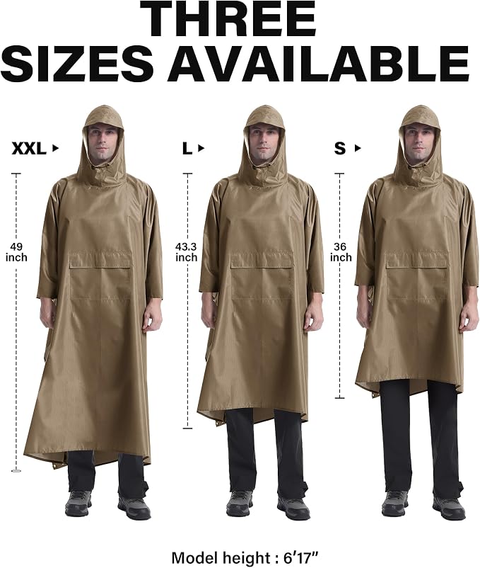 iCreek Hooded Rain Poncho with Pocket Waterproof Lightweight Unisex Raincoat - Image 6