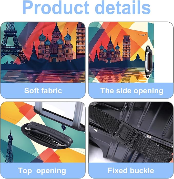 Luggage Cover Washable Suitcase Protector Anti-Scratch, Stretchable Fit - Image 4