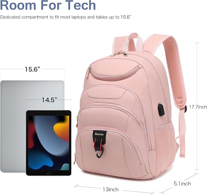 Boavan Laptop Backpack for women, 15.6 inch Laptop Bag - Image 3