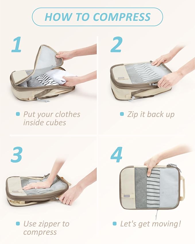 BAGSMART 6 Set Compression Packing Cubes - Image 6