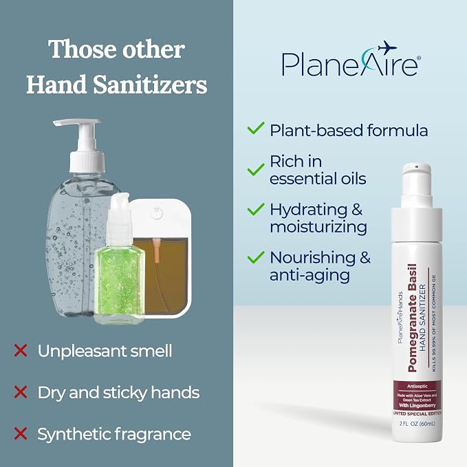 Pomegranate Basil Lotion Hand Sanitizer | Travel Size | Moisturizing Hand - Image 4