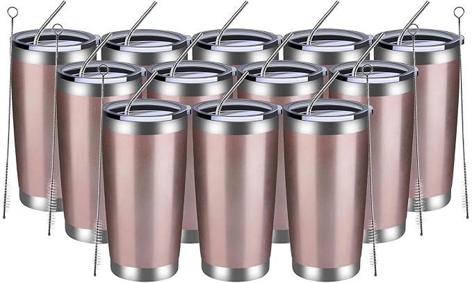 MEWAY 20oz Tumbler 12 Pack Double Wall Vacuum Insulated Travel Mug Bulk by MEWAY