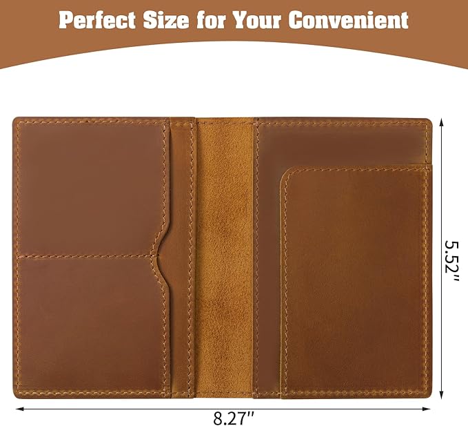 Jack&Chris Leather Passport Holder, Handmade Passport cover, Travel Wallet - Image 3