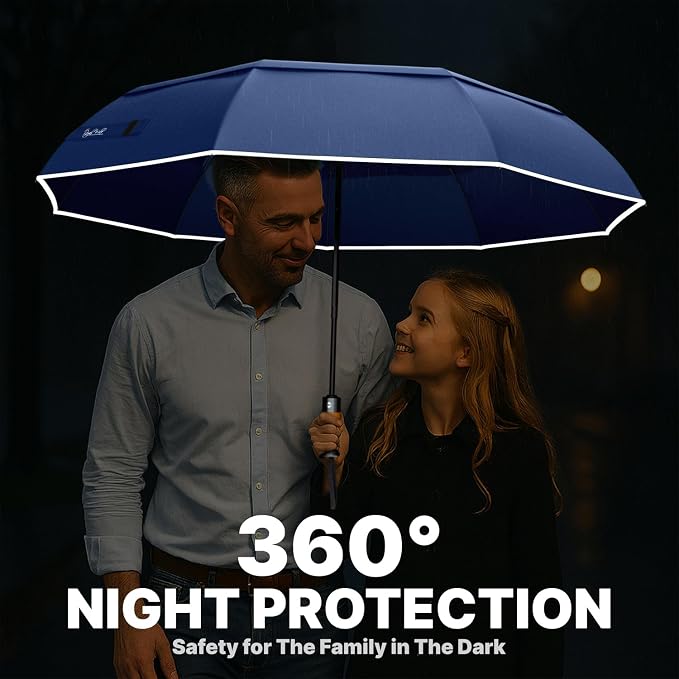 Royal Walk Windproof Folding Travel Umbrella Compact and Strong Luxurious Real - Image 6