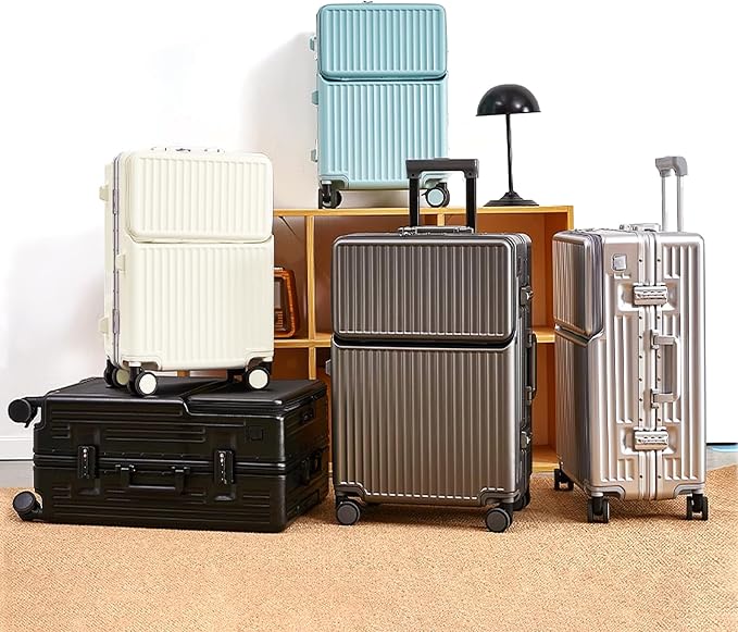 Zipperless Luggage, Polycarbonate Aluminum Hard Shell, Expandable Carry-On - Image 9