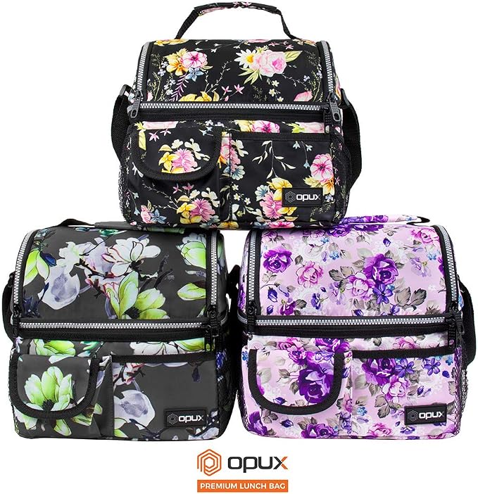 OPUX Lunch Box For Women, Insulated Large Lunch Bag Adult Work, Double Decker - Image 9