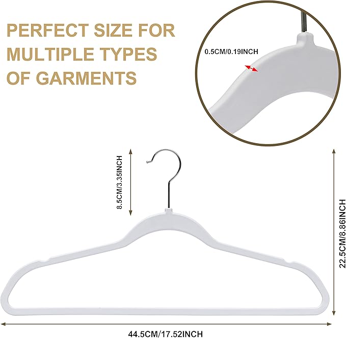 Quality Hangers 50 Pack Non-Velvet Plastic Hangers - Image 4