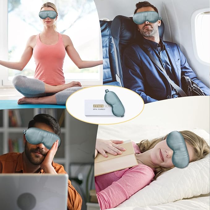 ZIMASILK Adjustable 22 Momme 100% Mulberry Silk Sleep Mask, 3D Contoured Cup - Image 6
