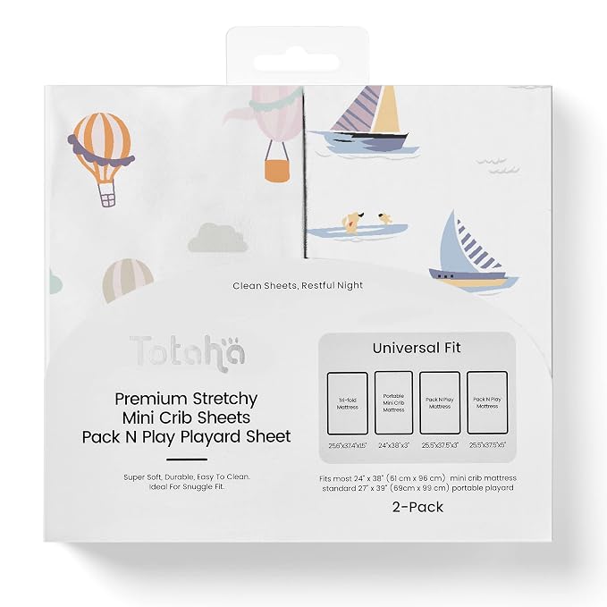 TotAha Premium Stretchy Pack N Play Playard Sheets | Mini Crib by TotAha%7CUnitedStates