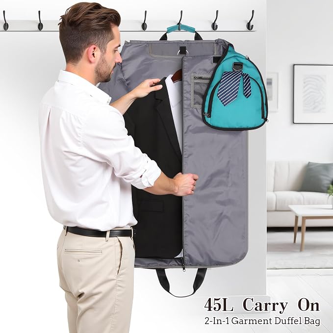 Garment Duffle Bags for Travel, Carry On Garment Duffel Weekender Bag 45L | - Image 8